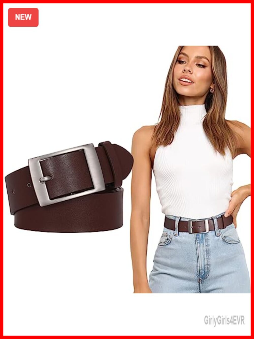Faux Leather Wide Waist Belt Pin Buckle for Jeans Pants Dresses